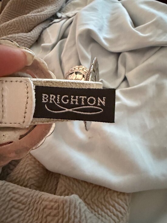 Brighton Sunflower Concho Belt White Silver Size Medium Western-inspired Vintage main image 9